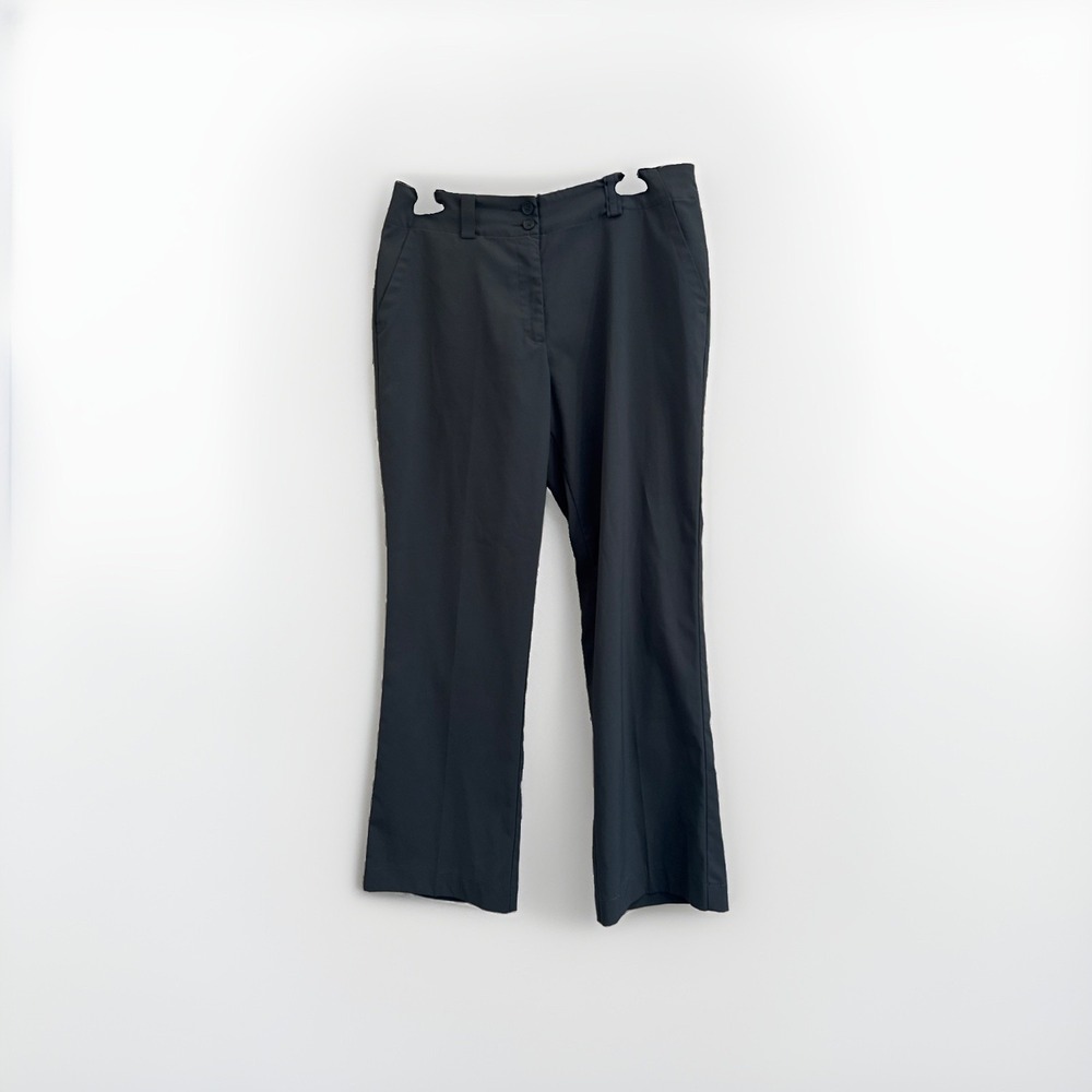 Nike Pants Women's Sz 8 Gray‎ Blue Golf Fit Dry 2 Button Front Athletic Strait